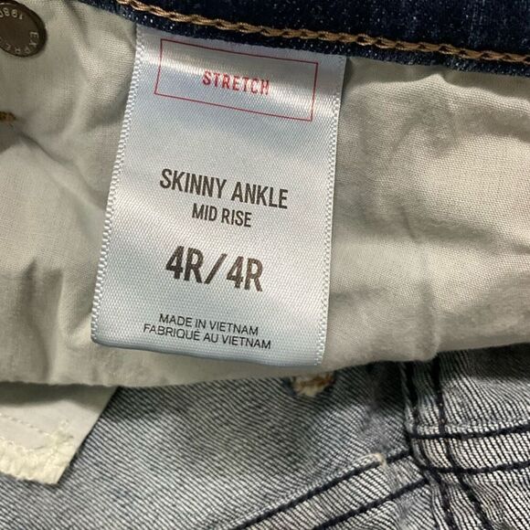 EXPRESS Mid Rise Skinny Ankle Distressed Jeans - Picture 7 of 8